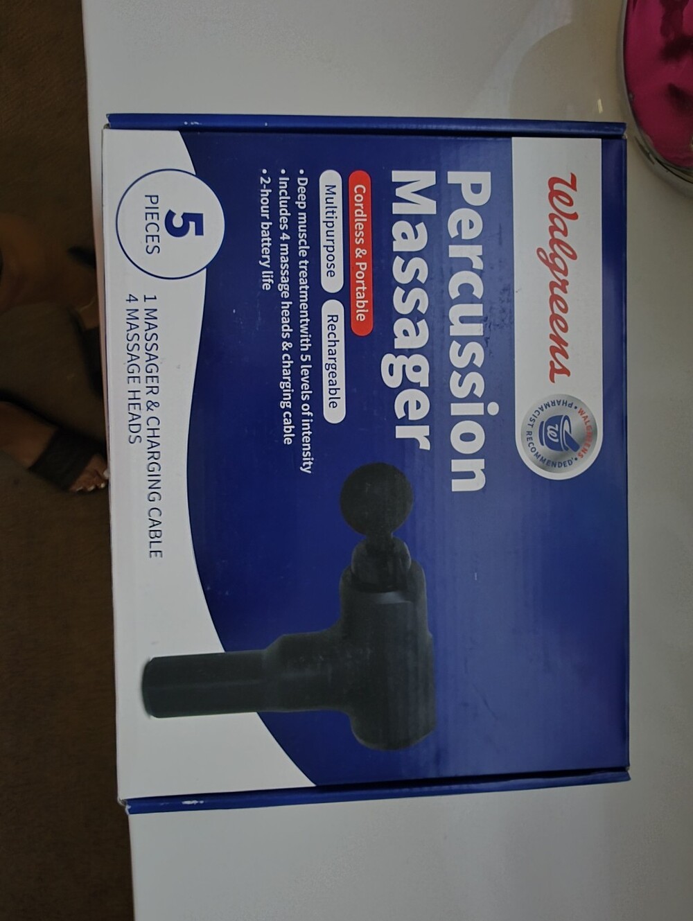 Percussion Massager - Blue and White Packaging